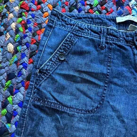 Y2K Old Navy Blue Jean Denim Bermuda Shorts Women's Size 6 Summer Vacay Beach - Picture 3 of 16